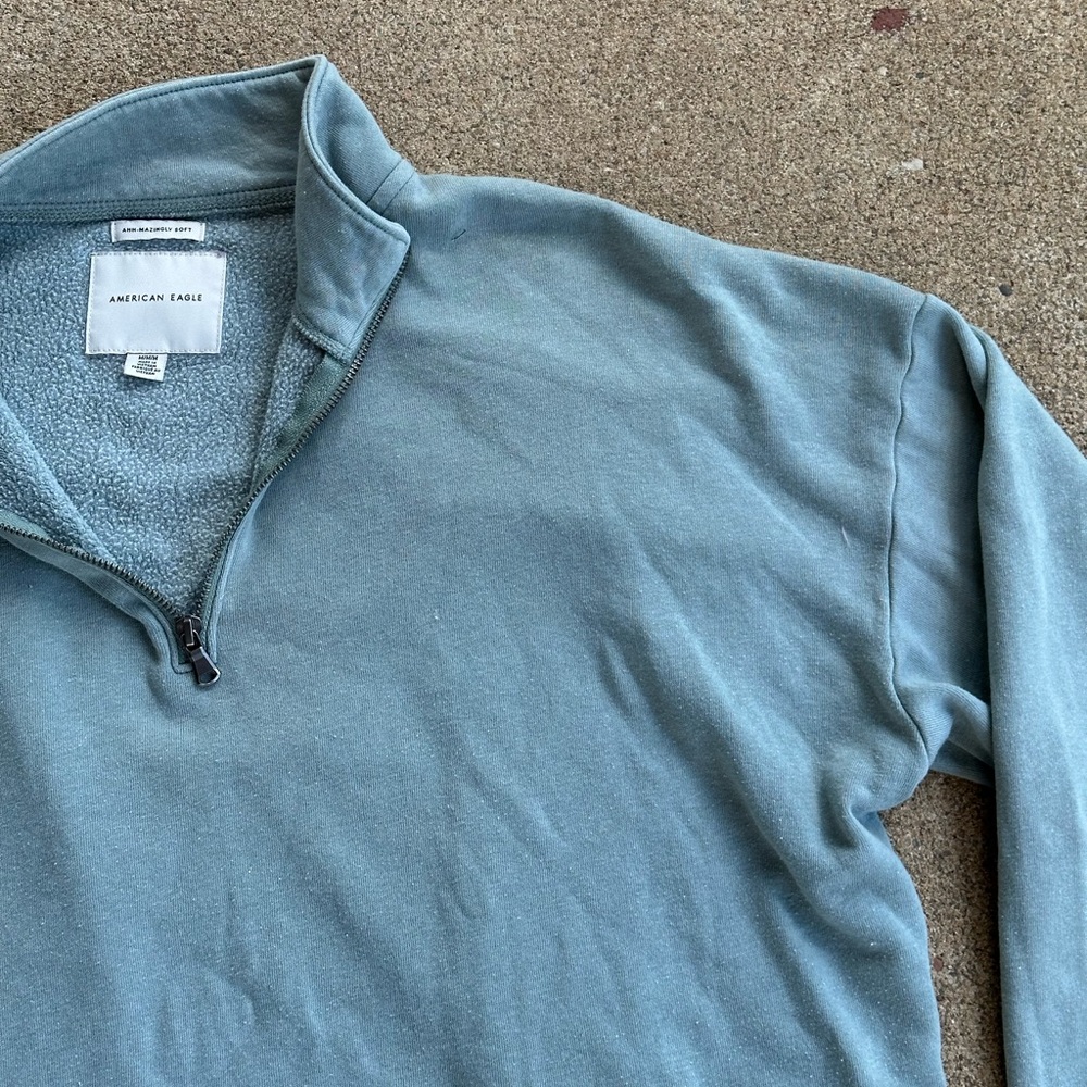 American Eagle Outfitters Blue Green Zip Up Sweater - Picture 5 of 7